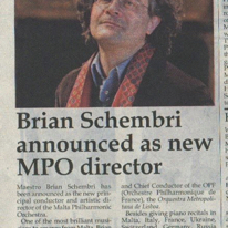 A new MPO director
The Malta Independent 
25.01.2014